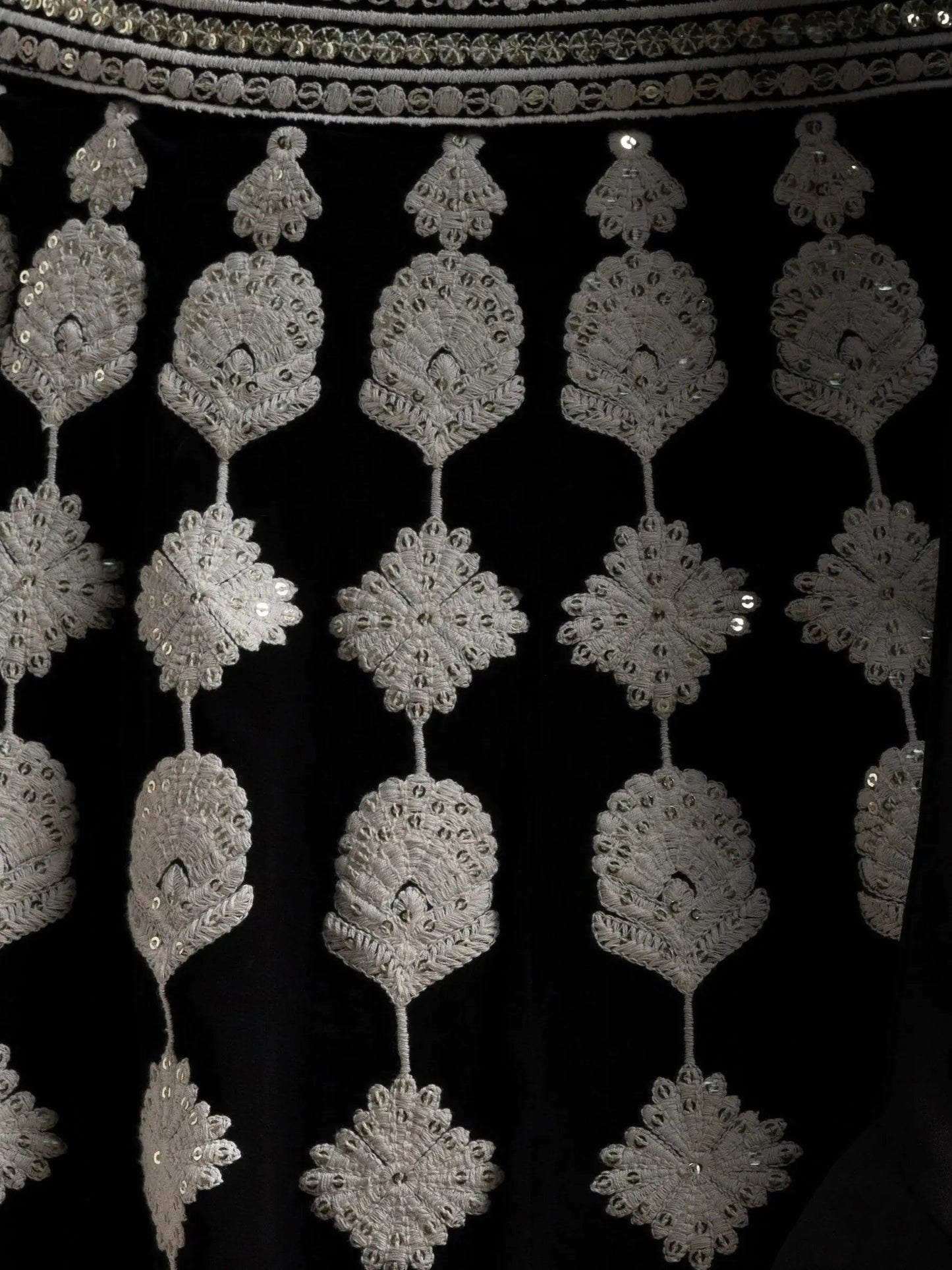 Astonishing Black Thread Work Georgette Lehenga Choli With Dupatta