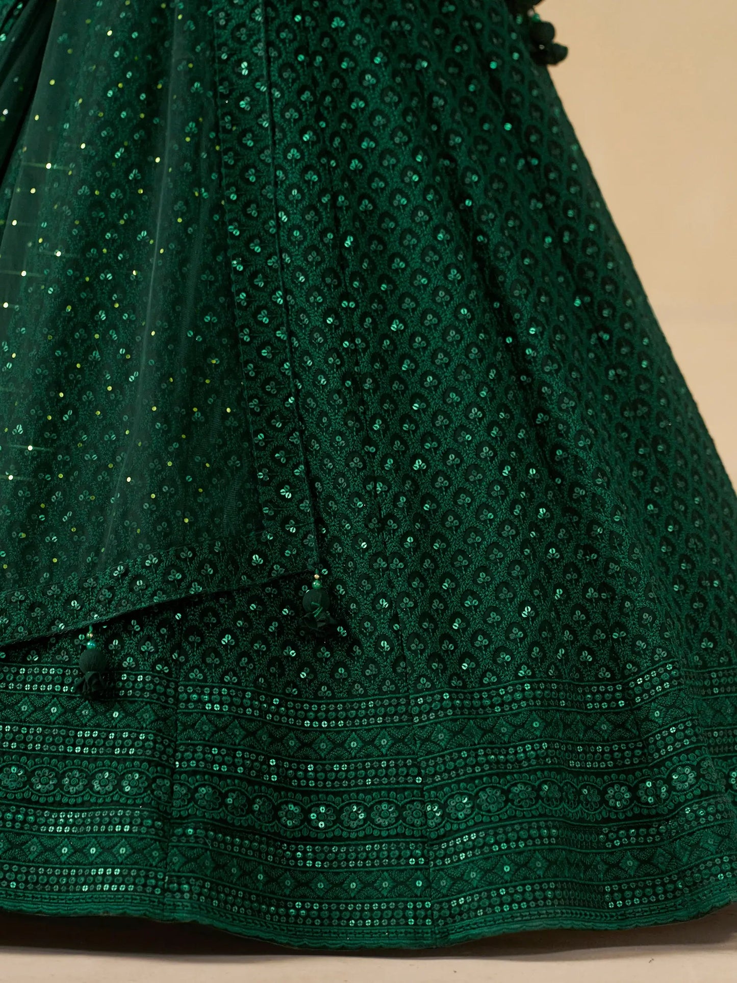 Awesome Green Sequins Georgette Festival Wear Lehenga Choli