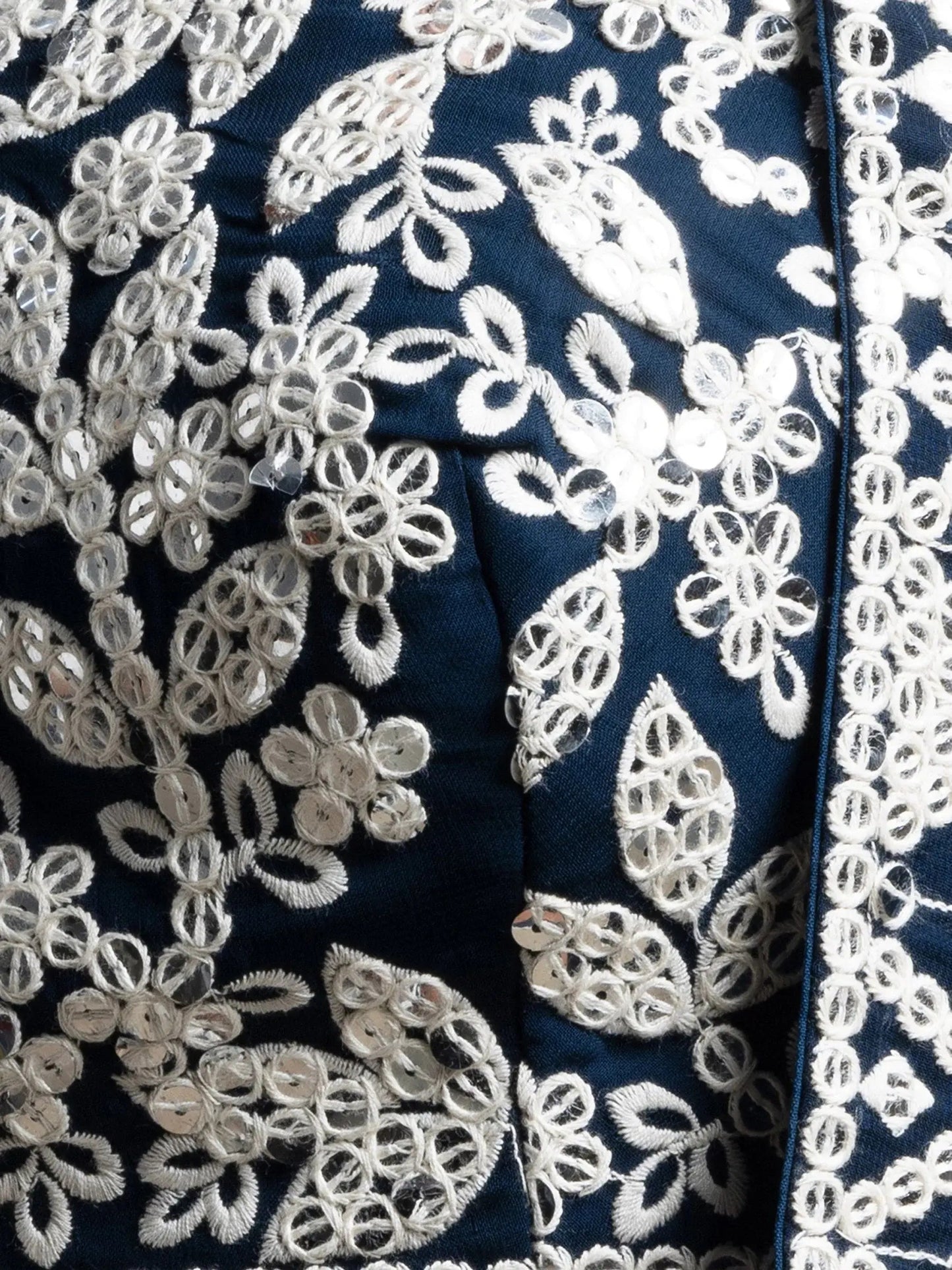 Beautiful Navy Blue Thread Work Georgette Reception Wear Lehenga Choli