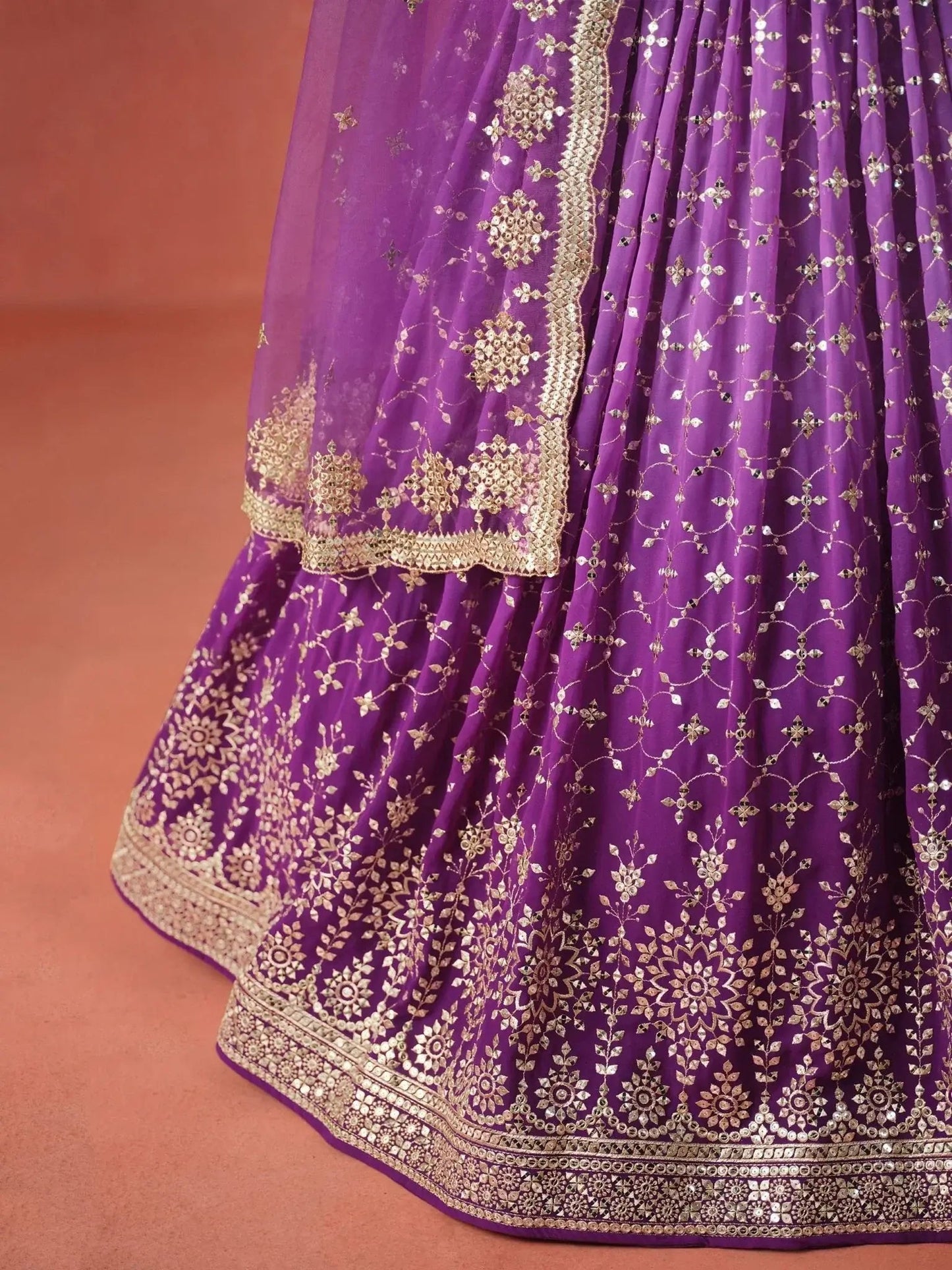 Charming Purple Sequins Work Wedding Wear Lehenga Choli