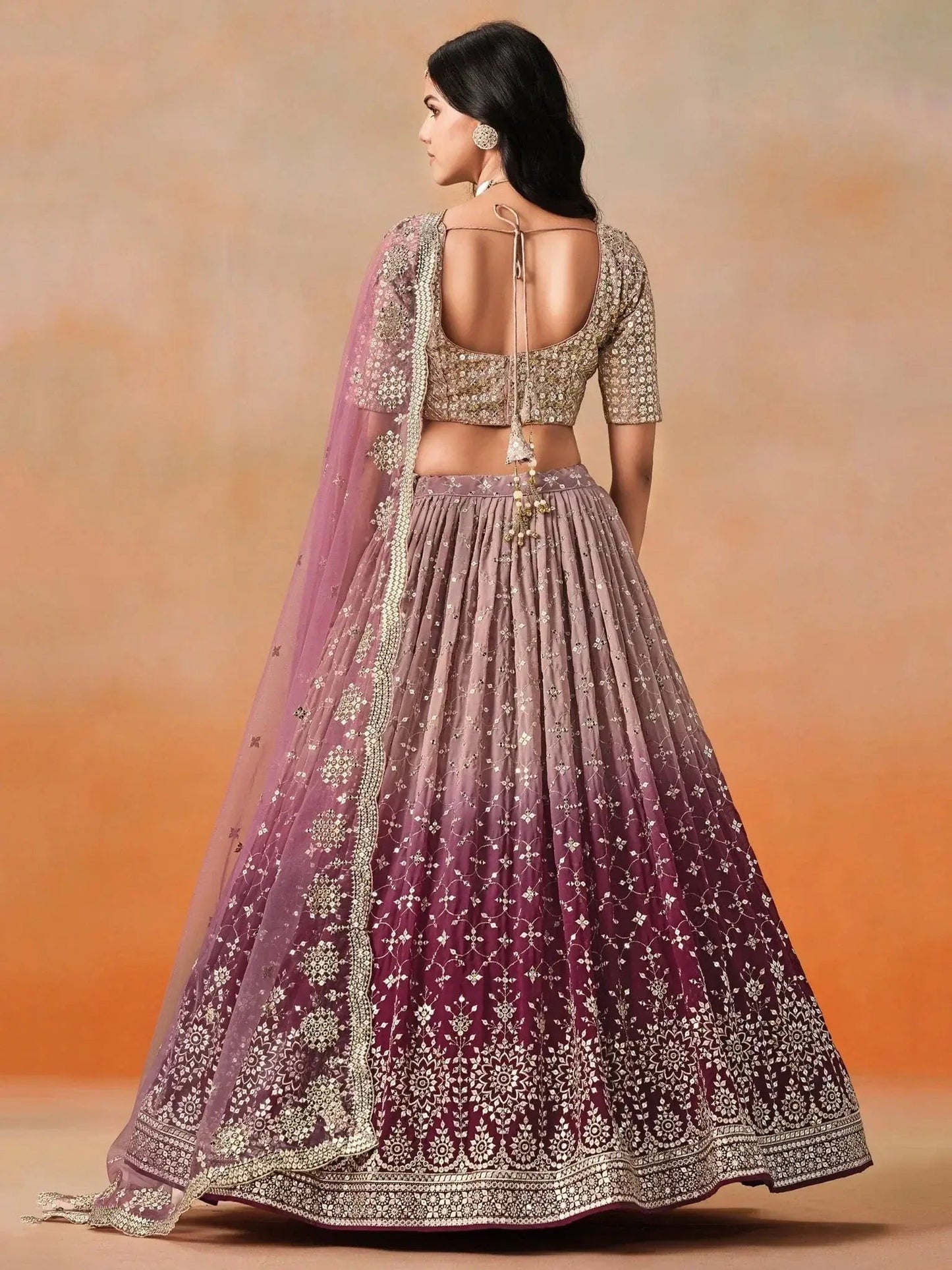 Lovely Pink Georgette Engagement Wear Lehenga Choli
