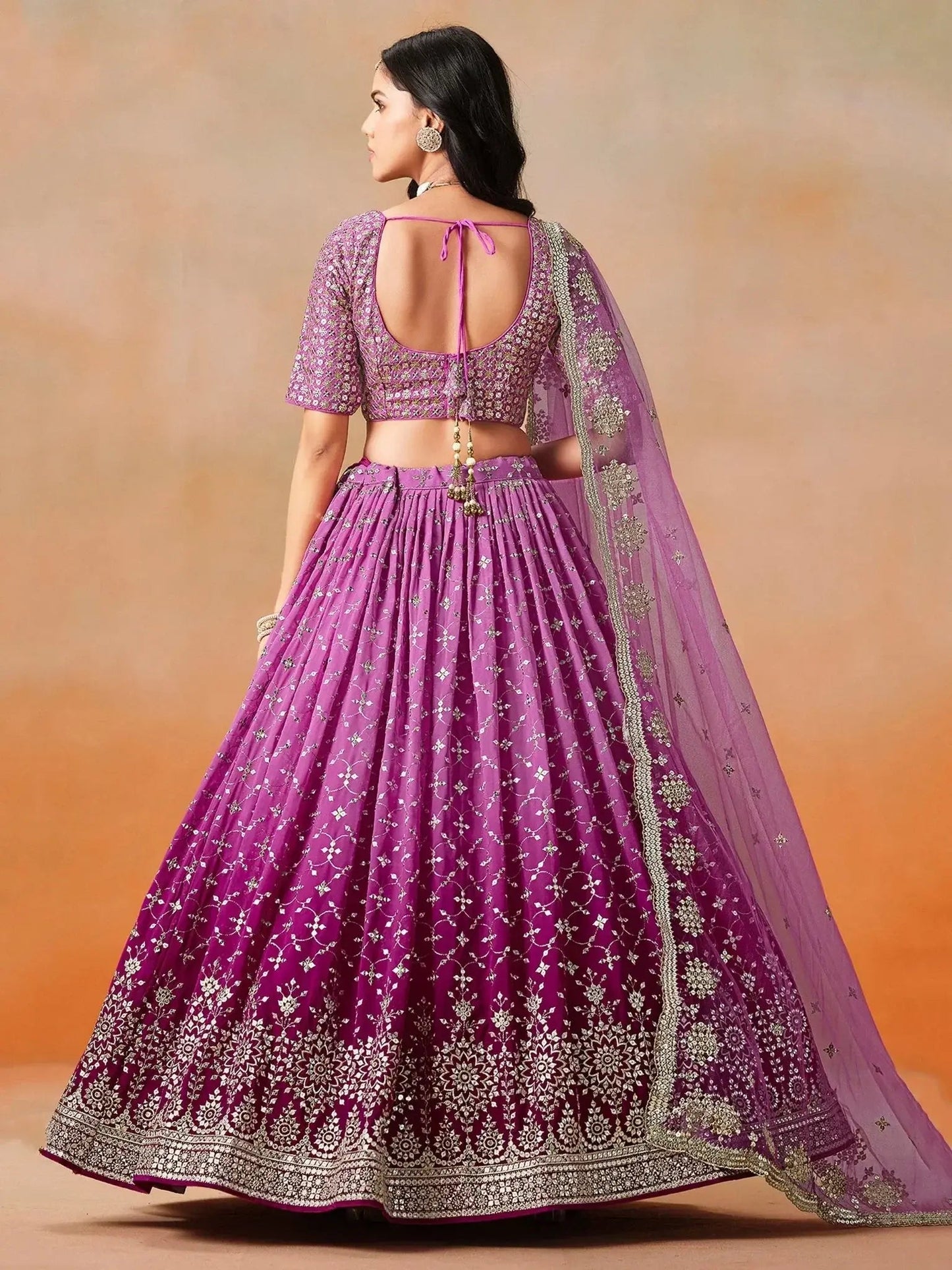 Mesmerizing Pink Embroidered Bridesmaids Lehenga Choli