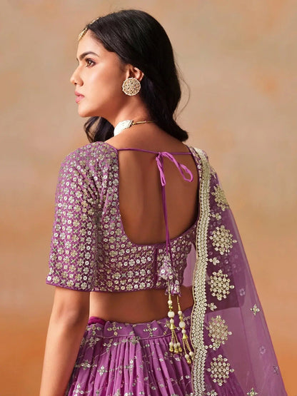 Mesmerizing Pink Embroidered Bridesmaids Lehenga Choli
